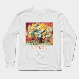 Chrysanthemums by Pierre Auguste Renoir Long Sleeve T-Shirt